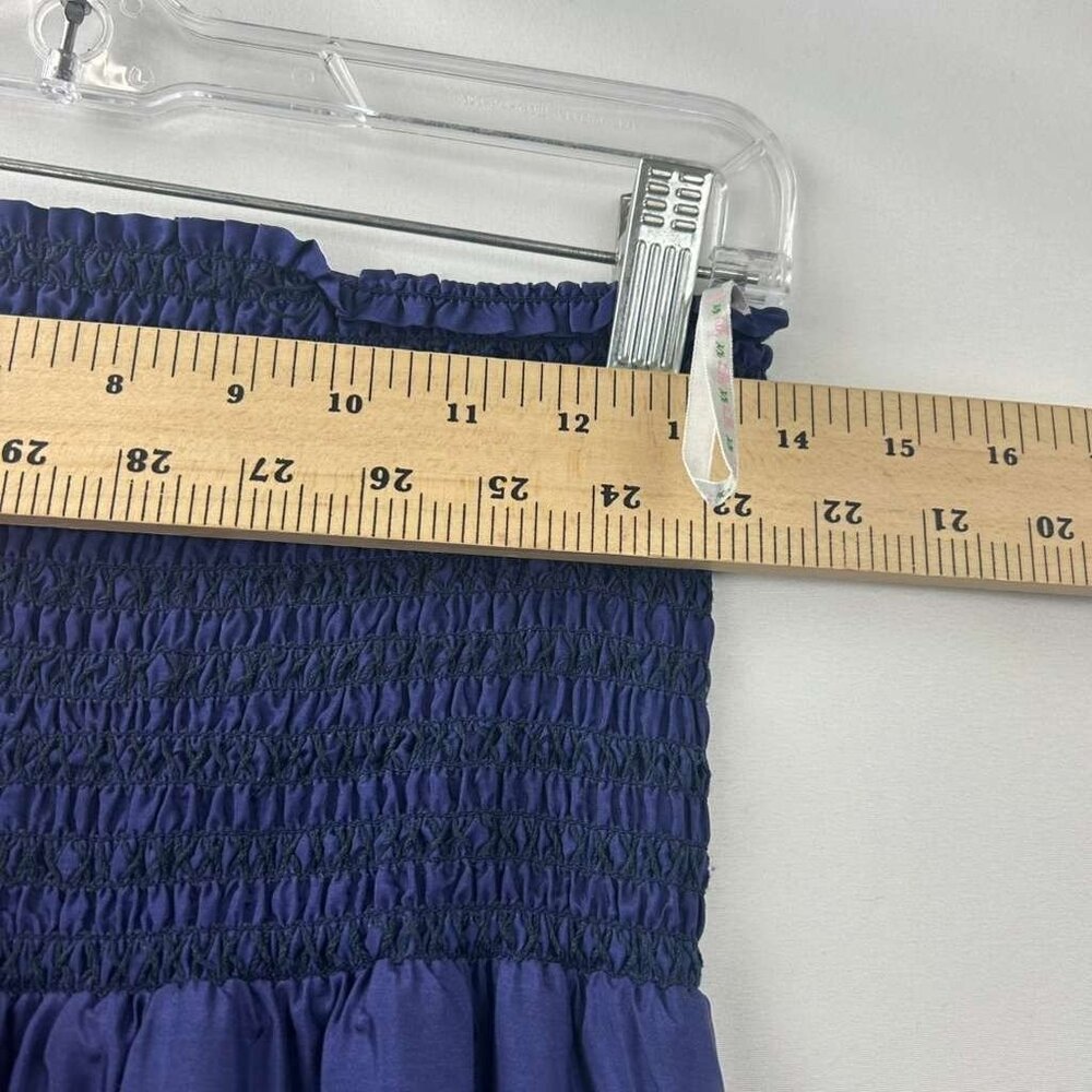 Lilly Pulitzer Women's Large Green & Blue Dip Dye 100% Silk Strapless Maxi Dress - Picture 7 of 16